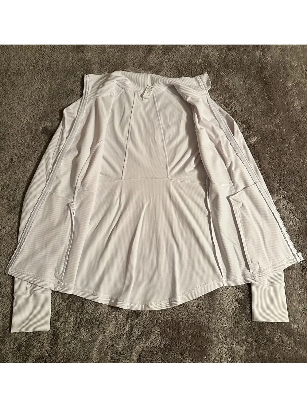 90 DEGREE BY REFLEX Vortex Ribbed Legend Jacket  Crisp White